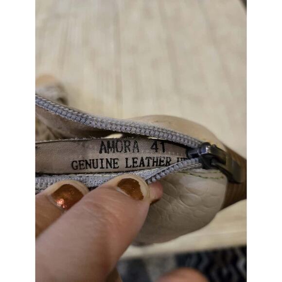 Spring Step Amora Women's Beige Strappy Sandals Size 10 High Heel - Picture 6 of 9